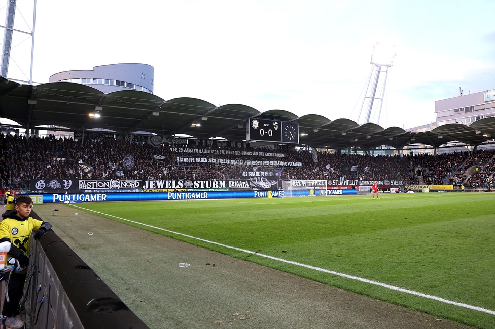 Sturm Graz - Wolfsberg
Oesterreichische Fussball Bundesliga, 21. Runde, SK Sturm Graz - Wolfsberger AC, Stadion Liebenau Graz, 03.03.2024. 

Foto zeigt Fans von Sturm mit einem Spruchband
