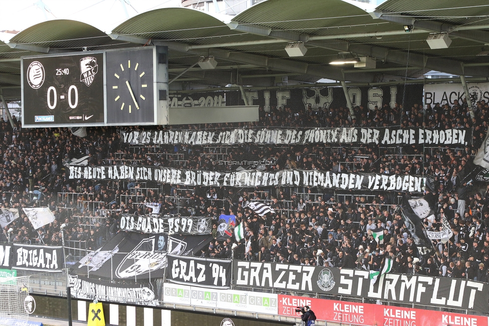 Sturm Graz - Wolfsberg
Oesterreichische Fussball Bundesliga, 21. Runde, SK Sturm Graz - Wolfsberger AC, Stadion Liebenau Graz, 03.03.2024. 

Foto zeigt Fans von Sturm mit einem Spruchband
