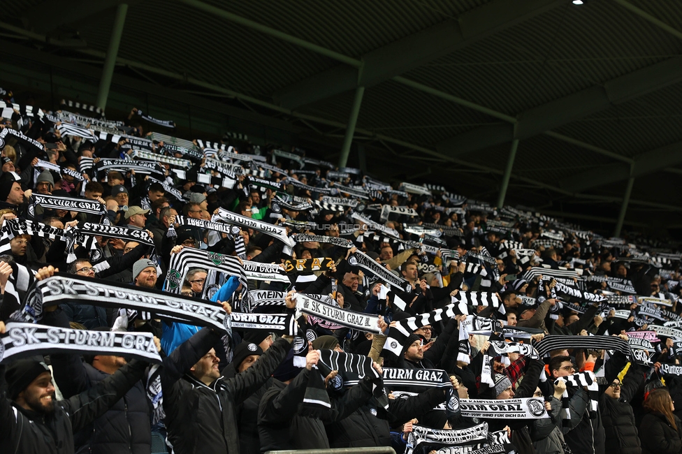 Sturm Graz - Lille
UEFA Conference League Achtelfinale, SK Sturm Graz - Lille Olympique Sporting Club, Stadion Liebenau Graz, 07.03.2024. 

Foto zeigt Fans von Sturm
