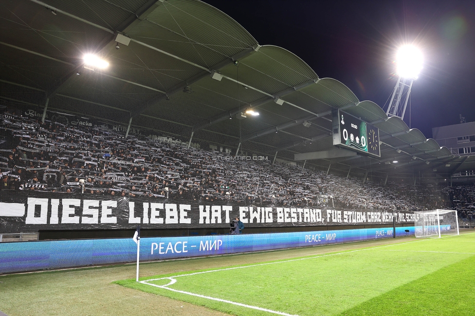 Sturm Graz - Lille
UEFA Conference League Achtelfinale, SK Sturm Graz - Lille Olympique Sporting Club, Stadion Liebenau Graz, 07.03.2024. 

Foto zeigt Fans von Sturm
