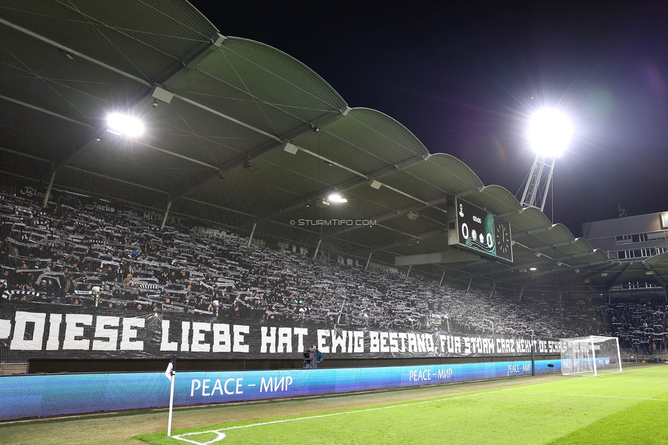 Sturm Graz - Lille
UEFA Conference League Achtelfinale, SK Sturm Graz - Lille Olympique Sporting Club, Stadion Liebenau Graz, 07.03.2024. 

Foto zeigt Fans von Sturm
