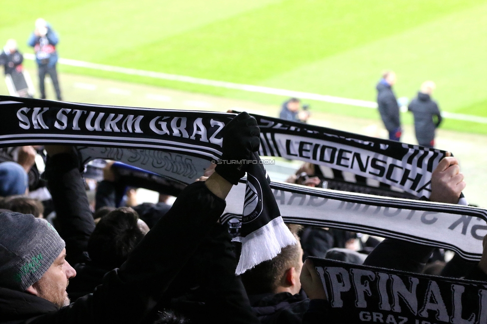 Sturm Graz - Lille
UEFA Conference League Achtelfinale, SK Sturm Graz - Lille Olympique Sporting Club, Stadion Liebenau Graz, 07.03.2024. 

Foto zeigt Fans von Sturm
