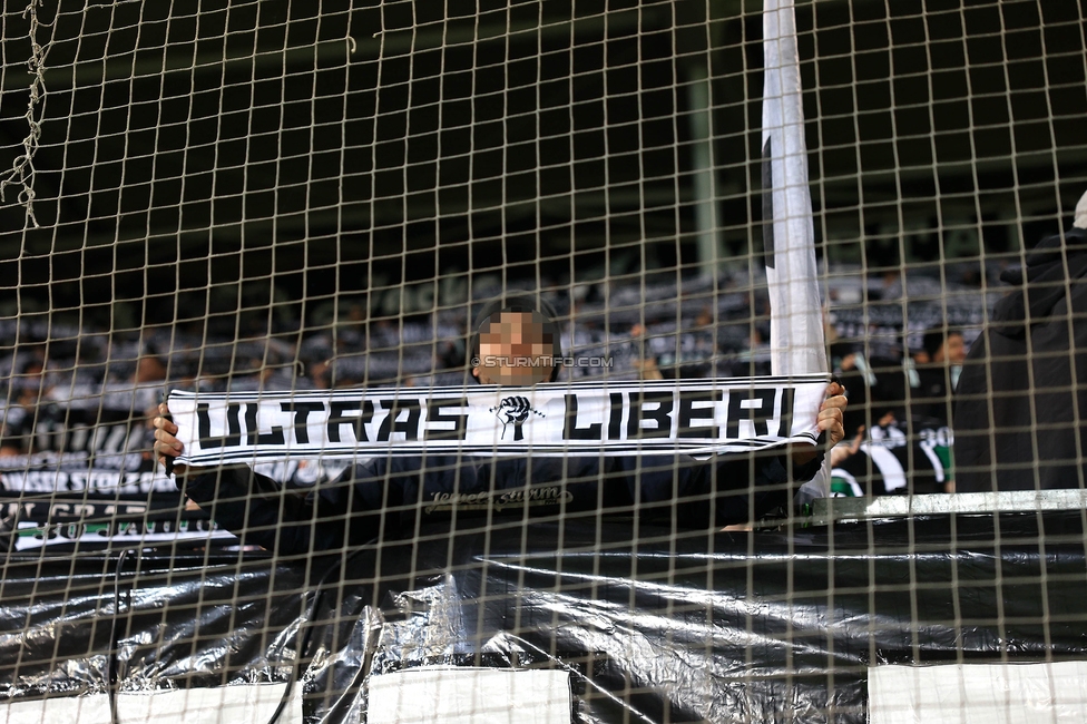 Sturm Graz - Lille
UEFA Conference League Achtelfinale, SK Sturm Graz - Lille Olympique Sporting Club, Stadion Liebenau Graz, 07.03.2024. 

Foto zeigt Fans von Sturm
