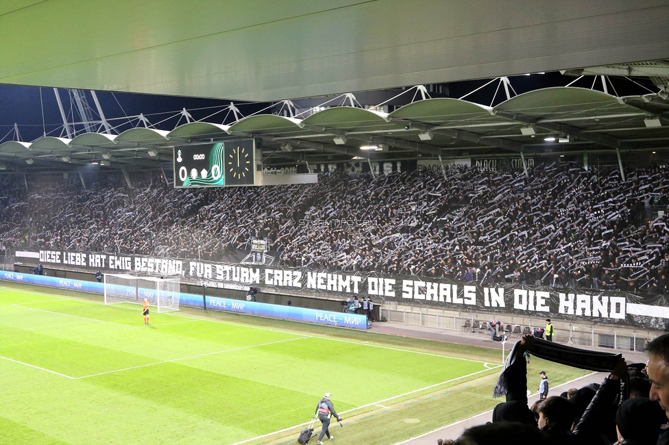 Sturm Graz - Lille
UEFA Conference League Achtelfinale, SK Sturm Graz - Lille Olympique Sporting Club, Stadion Liebenau Graz, 07.03.2024. 

Foto zeigt Fans von Sturm
