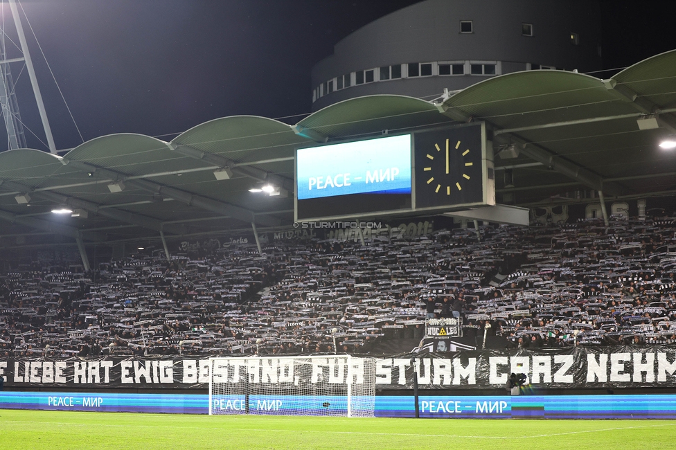 Sturm Graz - Lille
UEFA Conference League Achtelfinale, SK Sturm Graz - Lille Olympique Sporting Club, Stadion Liebenau Graz, 07.03.2024. 

Foto zeigt Fans von Sturm
