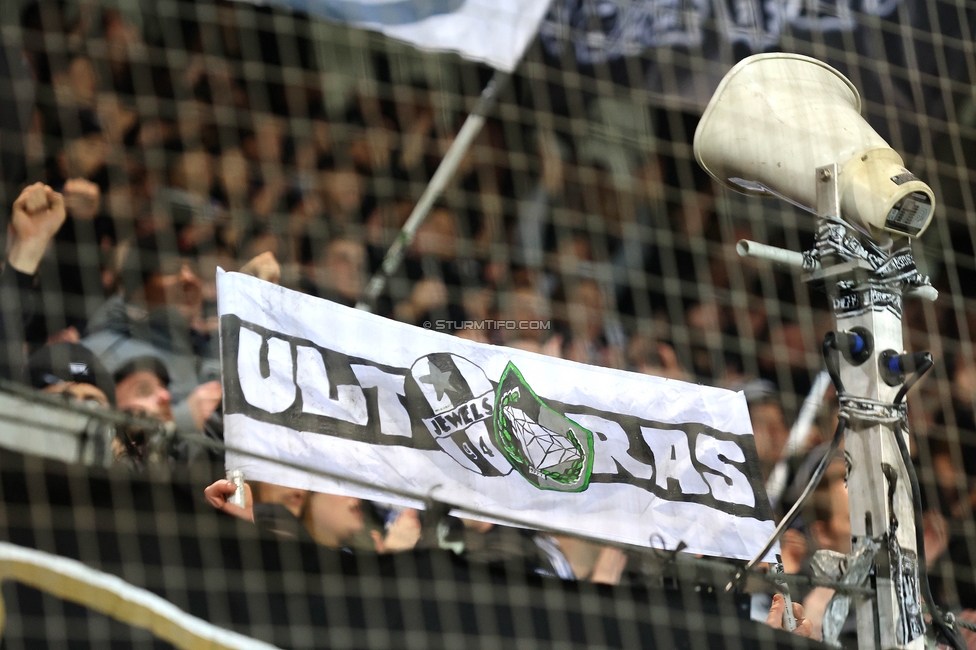 Sturm Graz - Lille
UEFA Conference League Achtelfinale, SK Sturm Graz - Lille Olympique Sporting Club, Stadion Liebenau Graz, 07.03.2024. 

Foto zeigt Fans von Sturm
