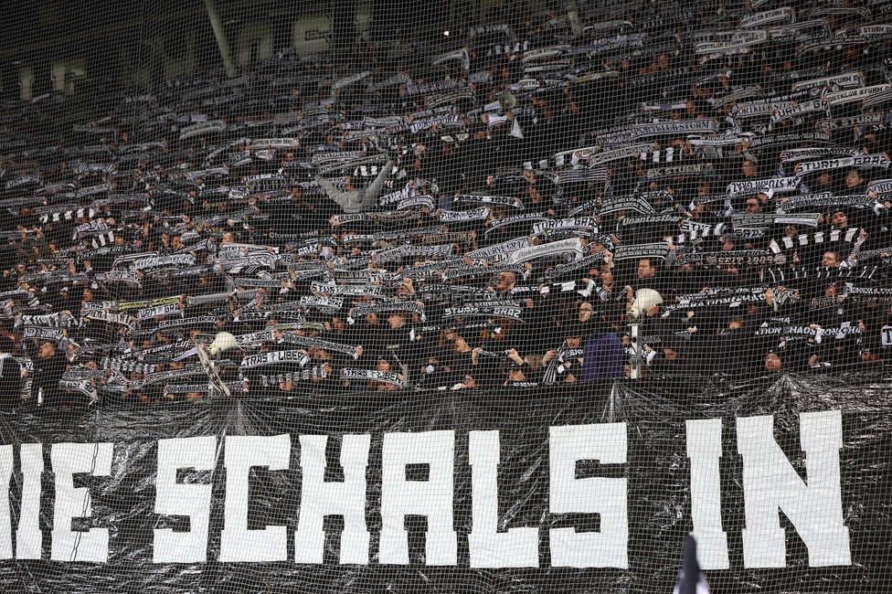 Sturm Graz - Lille
UEFA Conference League Achtelfinale, SK Sturm Graz - Lille Olympique Sporting Club, Stadion Liebenau Graz, 07.03.2024. 

Foto zeigt Fans von Sturm
