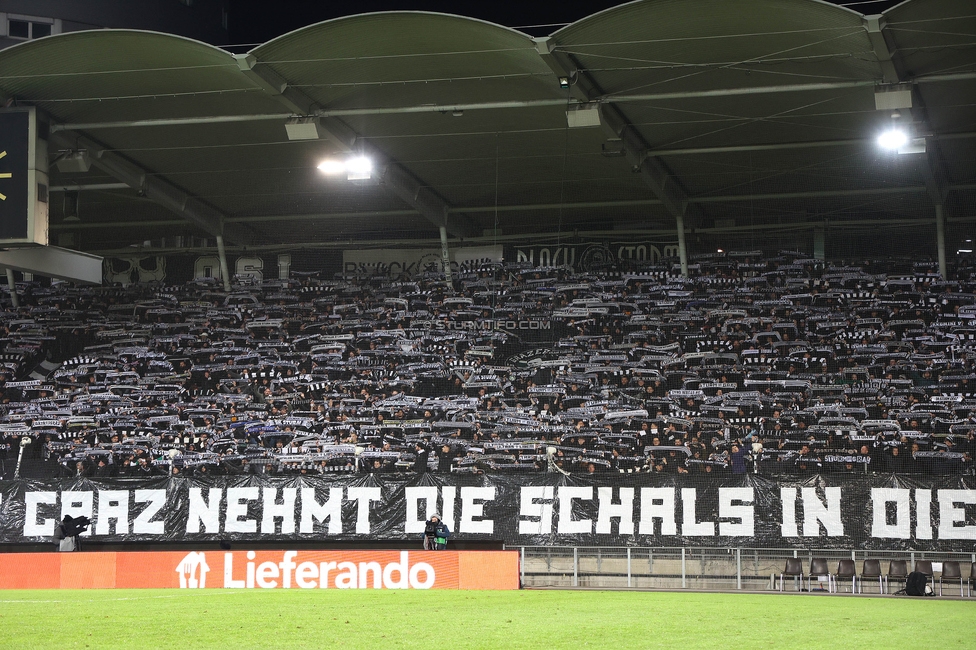 Sturm Graz - Lille
UEFA Conference League Achtelfinale, SK Sturm Graz - Lille Olympique Sporting Club, Stadion Liebenau Graz, 07.03.2024. 

Foto zeigt Fans von Sturm
