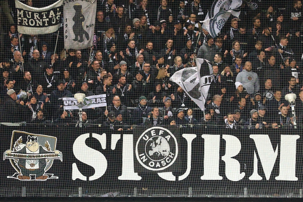 Sturm Graz - Lille
UEFA Conference League Achtelfinale, SK Sturm Graz - Lille Olympique Sporting Club, Stadion Liebenau Graz, 07.03.2024. 

Foto zeigt Fans von Sturm
