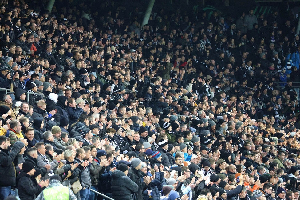 Sturm Graz - Lille
UEFA Conference League Achtelfinale, SK Sturm Graz - Lille Olympique Sporting Club, Stadion Liebenau Graz, 07.03.2024. 

Foto zeigt Fans von Sturm
