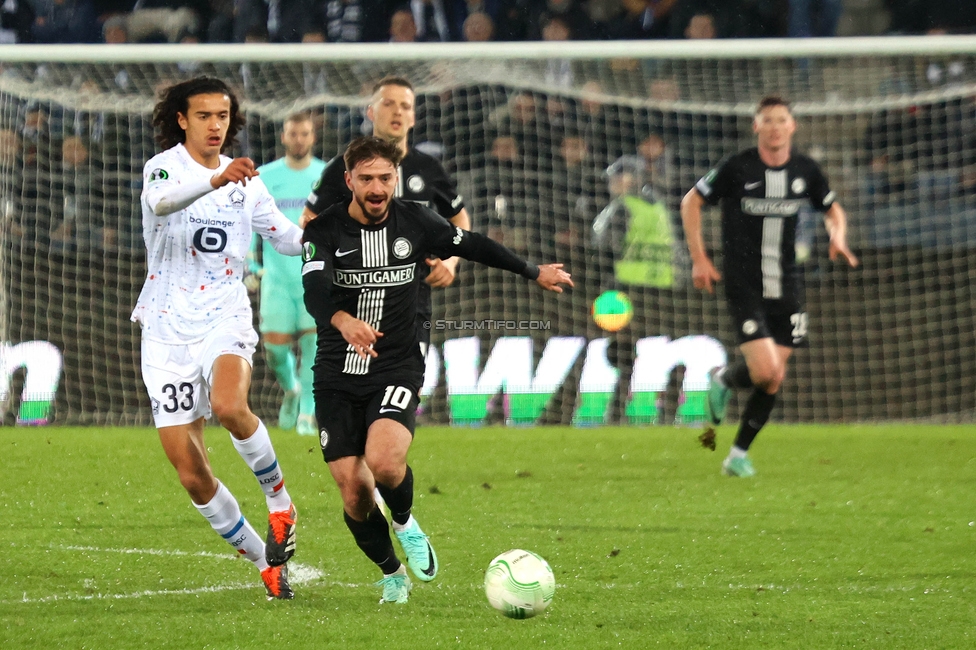 Sturm Graz - Lille
UEFA Conference League Achtelfinale, SK Sturm Graz - Lille Olympique Sporting Club, Stadion Liebenau Graz, 07.03.2024. 

Foto zeigt Otar Kiteishvili (Sturm)
