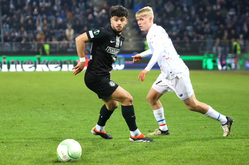 Sturm Graz - Lille
UEFA Conference League Achtelfinale, SK Sturm Graz - Lille Olympique Sporting Club, Stadion Liebenau Graz, 07.03.2024. 

Foto zeigt Jusuf Gazibegovic (Sturm)
