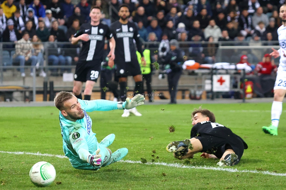 Sturm Graz - Lille
UEFA Conference League Achtelfinale, SK Sturm Graz - Lille Olympique Sporting Club, Stadion Liebenau Graz, 07.03.2024. 

Foto zeigt Viteslav Jaros (Sturm) und David Affengruber (Sturm)
