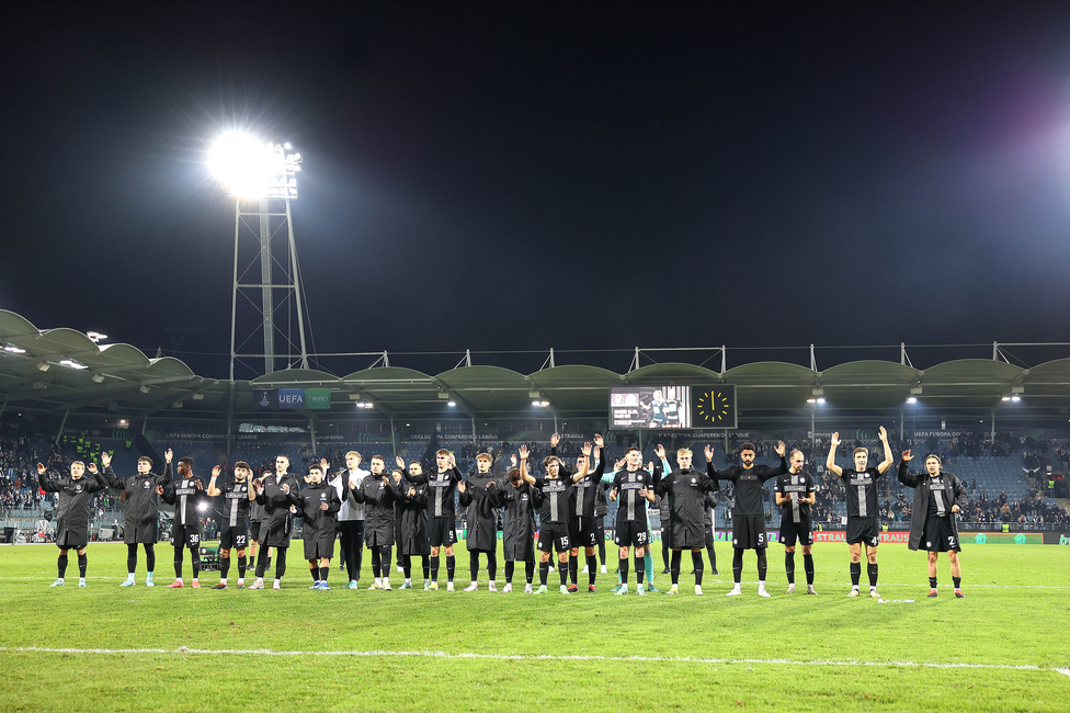 Sturm Graz - Lille
UEFA Conference League Achtelfinale, SK Sturm Graz - Lille Olympique Sporting Club, Stadion Liebenau Graz, 07.03.2024. 

Foto zeigt Fans von Sturm
