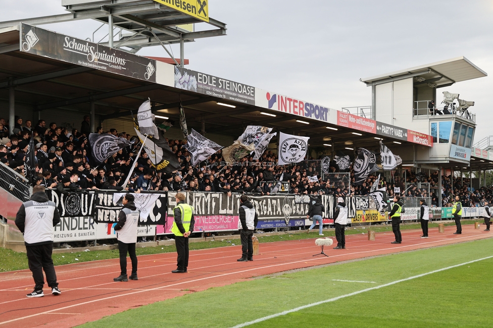 Hartberg - Sturm Graz
Oesterreichische Fussball Bundesliga, 22. Runde, TSV Hartberg - SK Sturm Graz, Arena Hartberg, 10.03.2024. 

Foto zeigt Fans von Sturm
