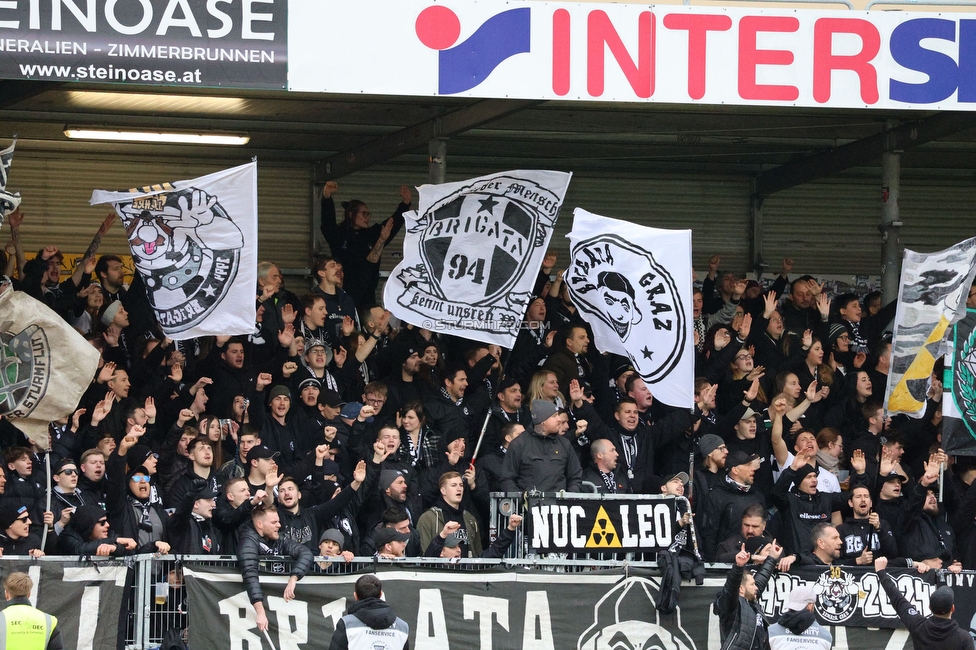 Hartberg - Sturm Graz
Oesterreichische Fussball Bundesliga, 22. Runde, TSV Hartberg - SK Sturm Graz, Arena Hartberg, 10.03.2024. 

Foto zeigt Fans von Sturm
Schlüsselwörter: brigata vorsaenger