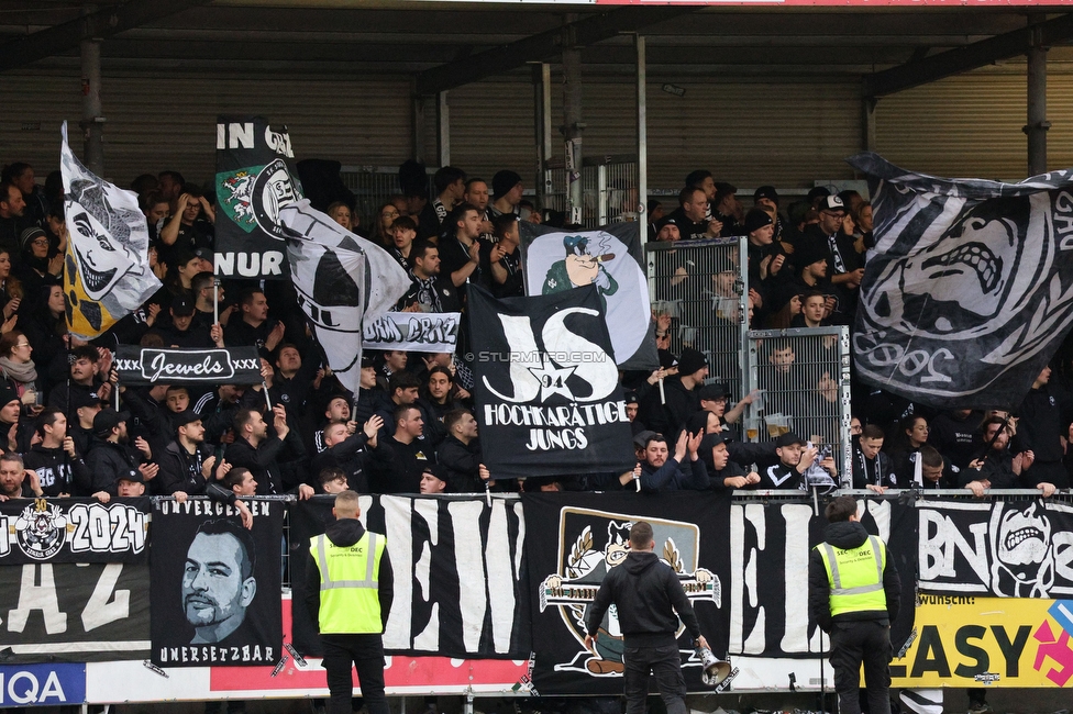 Hartberg - Sturm Graz
Oesterreichische Fussball Bundesliga, 22. Runde, TSV Hartberg - SK Sturm Graz, Arena Hartberg, 10.03.2024. 

Foto zeigt Fans von Sturm
Schlüsselwörter: jewels