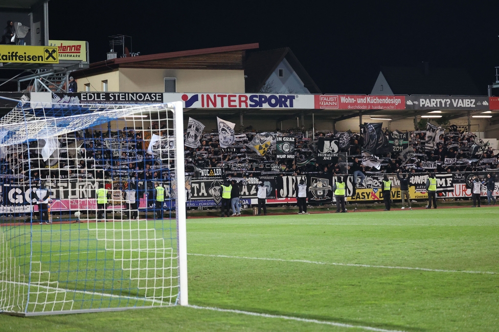 Hartberg - Sturm Graz
Oesterreichische Fussball Bundesliga, 22. Runde, TSV Hartberg - SK Sturm Graz, Arena Hartberg, 10.03.2024. 

Foto zeigt Fans von Sturm
Schlüsselwörter: schals