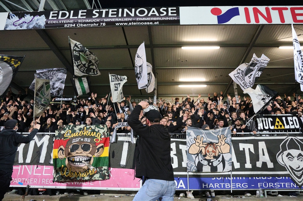 Hartberg - Sturm Graz
Oesterreichische Fussball Bundesliga, 22. Runde, TSV Hartberg - SK Sturm Graz, Arena Hartberg, 10.03.2024. 

Foto zeigt Fans von Sturm
Schlüsselwörter: brigata vorsaenger