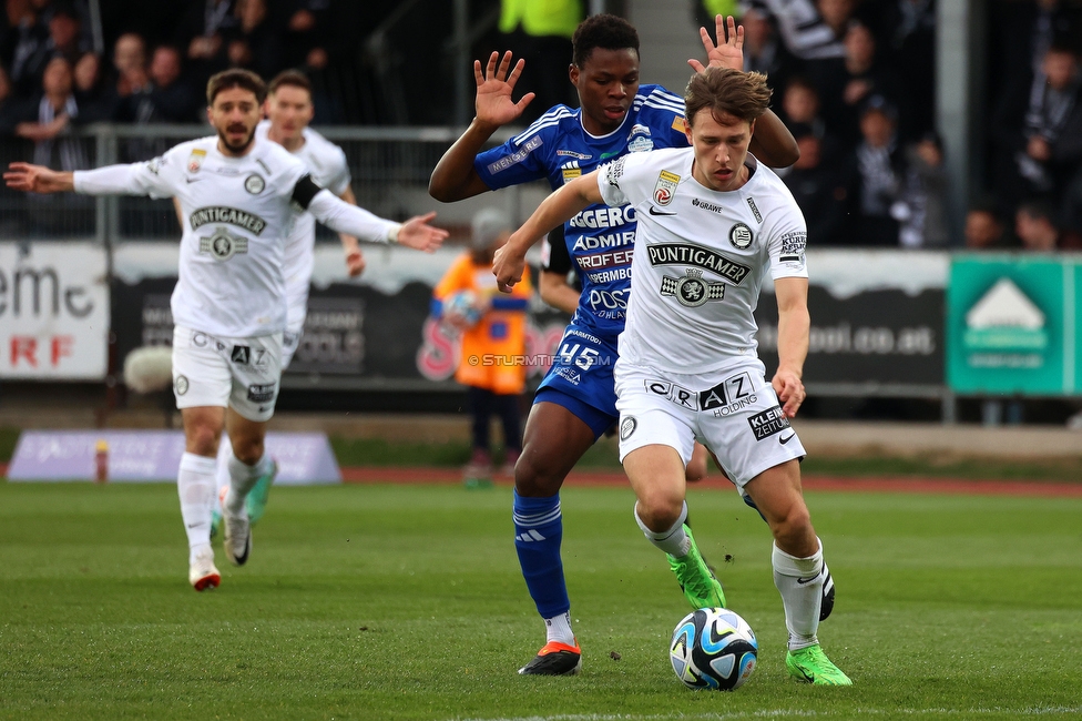 Hartberg - Sturm Graz
Oesterreichische Fussball Bundesliga, 22. Runde, TSV Hartberg - SK Sturm Graz, Arena Hartberg, 10.03.2024. 

Foto zeigt William Boeving (Sturm)
