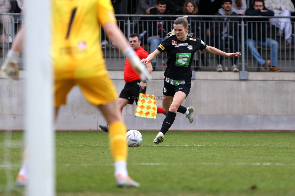 Sturm Graz - Austria Wien
SPORTLAND Niederoesterreich Frauen Cup, SK Sturm Graz - FK Austria Wien, Trainingszentrum Messendorf Graz, 10.03.2024. 

Foto zeigt Elena Koessler (Sturm Damen)
