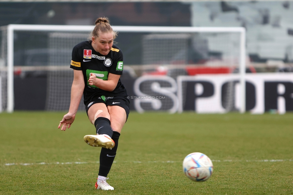 Sturm Graz - Austria Wien
SPORTLAND Niederoesterreich Frauen Cup, SK Sturm Graz - FK Austria Wien, Trainingszentrum Messendorf Graz, 10.03.2024. 

Foto zeigt Laura Lillholm-Petersen (Sturm Damen)
