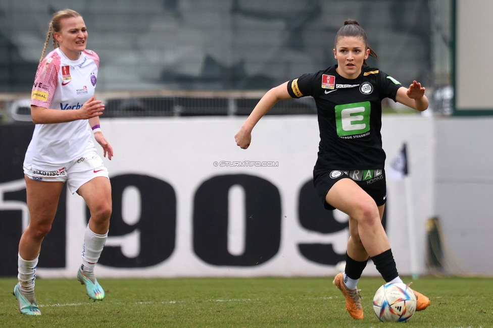 Sturm Graz - Austria Wien
SPORTLAND Niederoesterreich Frauen Cup, SK Sturm Graz - FK Austria Wien, Trainingszentrum Messendorf Graz, 10.03.2024. 

Foto zeigt Marie Spiess (Sturm Damen)
