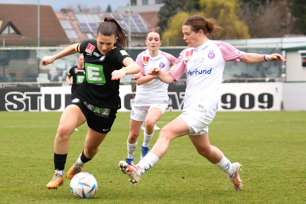 Sturm Graz - Austria Wien
SPORTLAND Niederoesterreich Frauen Cup, SK Sturm Graz - FK Austria Wien, Trainingszentrum Messendorf Graz, 10.03.2024. 

Foto zeigt Marie Spiess (Sturm Damen)
