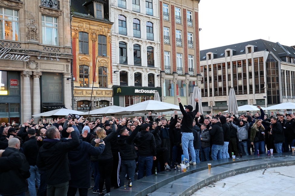 Lille - Sturm Graz
UEFA Conference Achtelfinale, Lille OSC - SK Sturm Graz, Stade Pierre-Mauroy, 14.03.2024. 

Foto zeigt Fans von Sturm beim Corteo
