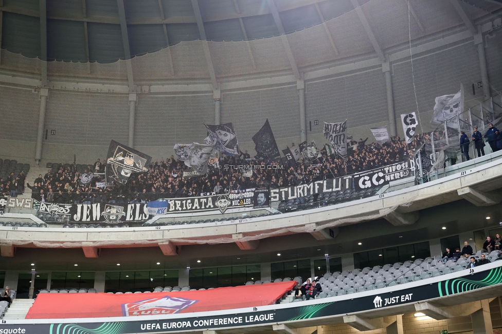 Lille - Sturm Graz
UEFA Conference Achtelfinale, Lille OSC - SK Sturm Graz, Stade Pierre-Mauroy, 14.03.2024. 

Foto zeigt Fans von Sturm
