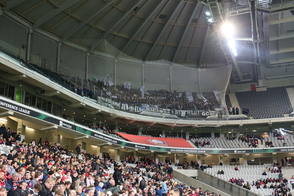 Lille - Sturm Graz
UEFA Conference Achtelfinale, Lille OSC - SK Sturm Graz, Stade Pierre-Mauroy, 14.03.2024. 

Foto zeigt Fans von Sturm
