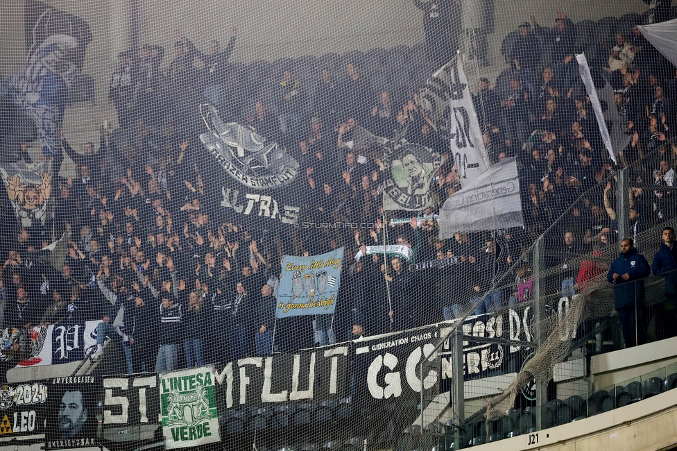 Lille - Sturm Graz
UEFA Conference Achtelfinale, Lille OSC - SK Sturm Graz, Stade Pierre-Mauroy, 14.03.2024. 

Foto zeigt Fans von Sturm
