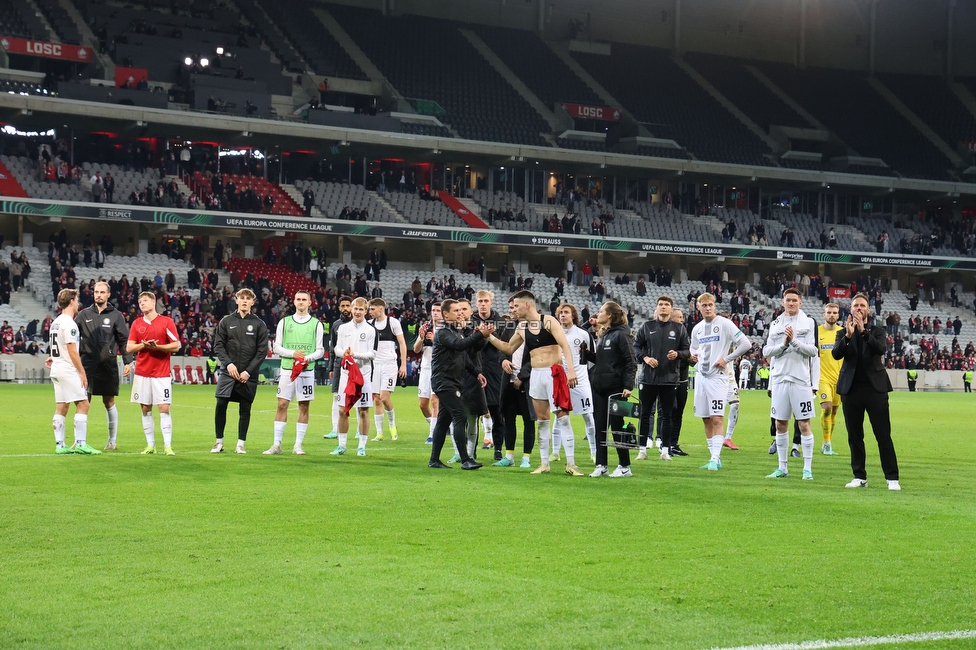 Lille - Sturm Graz
UEFA Conference Achtelfinale, Lille OSC - SK Sturm Graz, Stade Pierre-Mauroy, 14.03.2024. 

Foto zeigt die Mannschaft von Sturm
