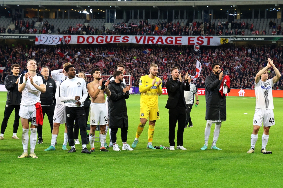 Lille - Sturm Graz
UEFA Conference Achtelfinale, Lille OSC - SK Sturm Graz, Stade Pierre-Mauroy, 14.03.2024. 

Foto zeigt die Mannschaft von Sturm
