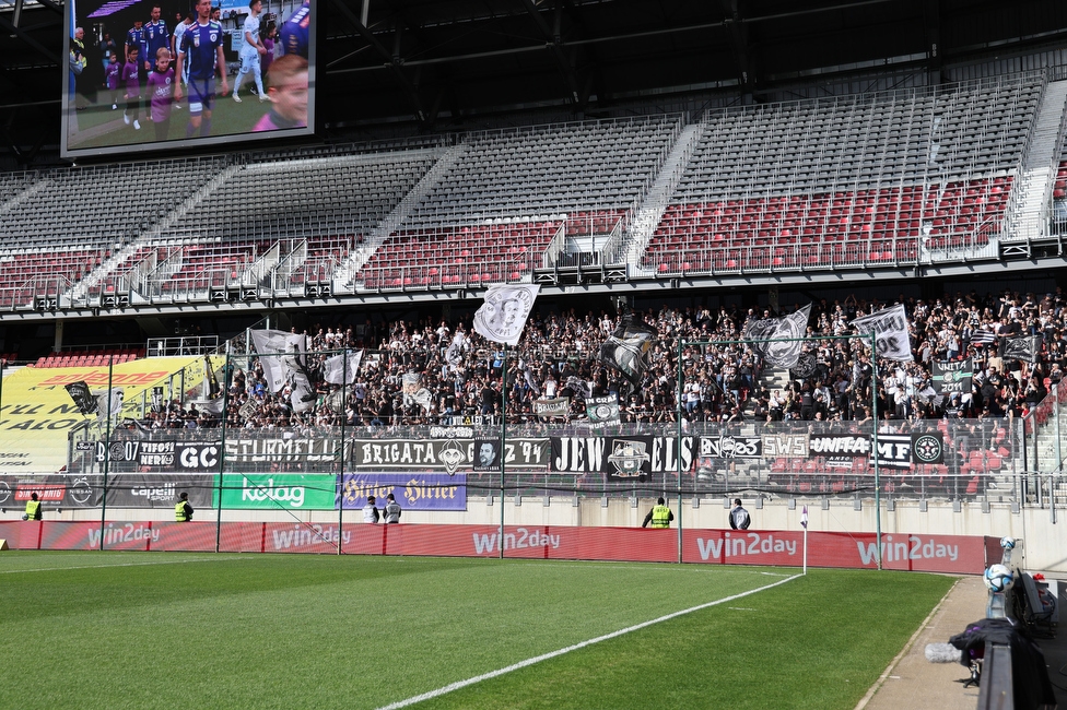 Austria Klagenfurt - Sturm Graz
Oesterreichische Fussball Bundesliga, 23. Runde, SK Austria Klagenfurt - SK Sturm Graz, Wörthersee Stadion Klagenfurt, 17.03.2024. 

Foto zeigt Fans von Sturm
