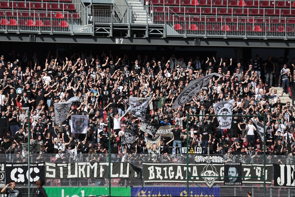 Austria Klagenfurt - Sturm Graz
Oesterreichische Fussball Bundesliga, 23. Runde, SK Austria Klagenfurt - SK Sturm Graz, Wörthersee Stadion Klagenfurt, 17.03.2024. 

Foto zeigt Fans von Sturm
