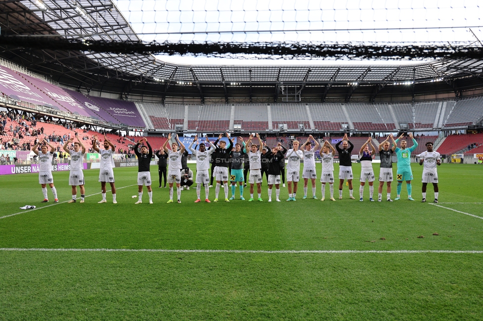 Austria Klagenfurt - Sturm Graz
Oesterreichische Fussball Bundesliga, 23. Runde, SK Austria Klagenfurt - SK Sturm Graz, Wörthersee Stadion Klagenfurt, 17.03.2024. 

Foto zeigt die Mannschaft von Sturm
