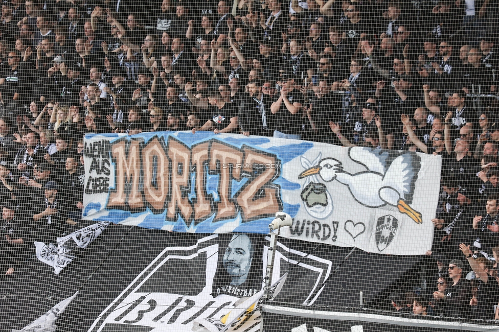 Sturm Graz - Salzburg
Oesterreichische Fussball Bundesliga, 24. Runde, SK Sturm Graz - FC Salzburg, Stadion Liebenau Graz, 31.03.2024. 

Foto zeigt Fans von Sturm mit einem Spruchband
