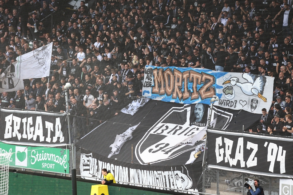 Sturm Graz - Salzburg
Oesterreichische Fussball Bundesliga, 24. Runde, SK Sturm Graz - FC Salzburg, Stadion Liebenau Graz, 31.03.2024. 

Foto zeigt Fans von Sturm mit einem Spruchband
