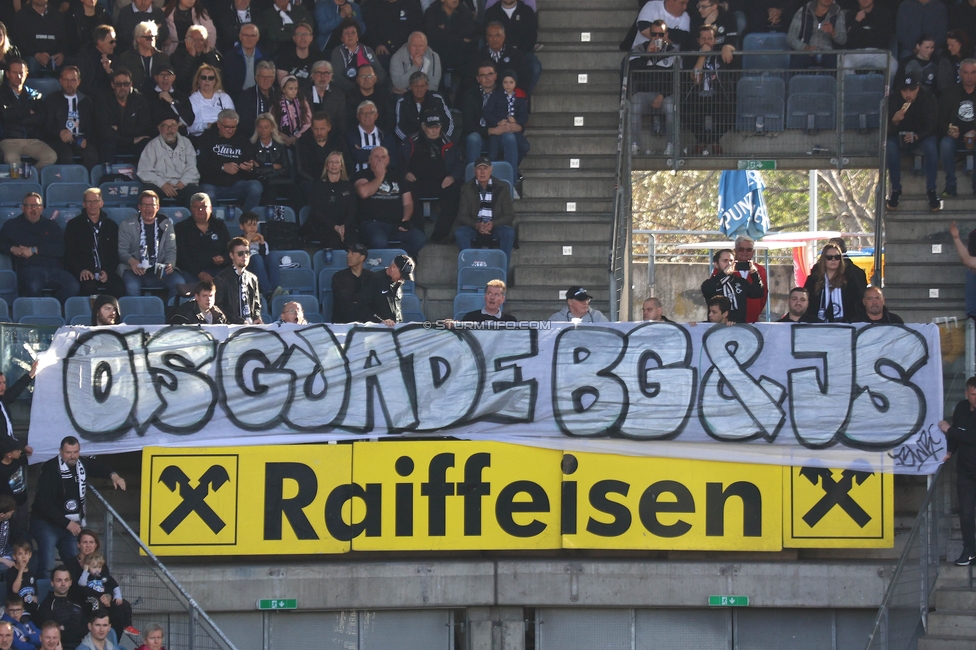 Sturm Graz - Salzburg
Oesterreichische Fussball Bundesliga, 24. Runde, SK Sturm Graz - FC Salzburg, Stadion Liebenau Graz, 31.03.2024. 

Foto zeigt Fans von Sturm mit einem Spruchband
