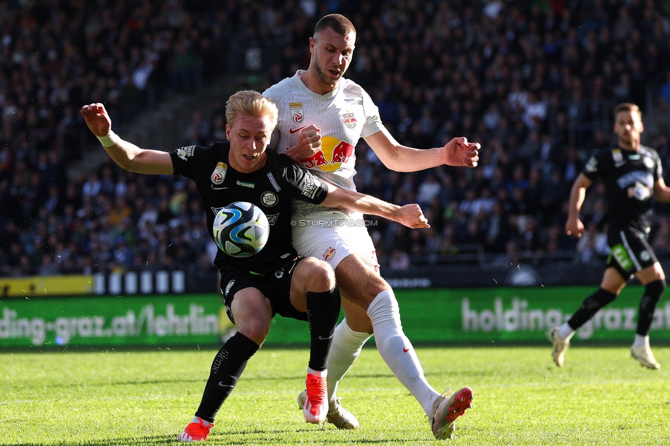 Sturm Graz - Salzburg
Oesterreichische Fussball Bundesliga, 24. Runde, SK Sturm Graz - FC Salzburg, Stadion Liebenau Graz, 31.03.2024. 

Foto zeigt Mika Miles Biereth (Sturm)
