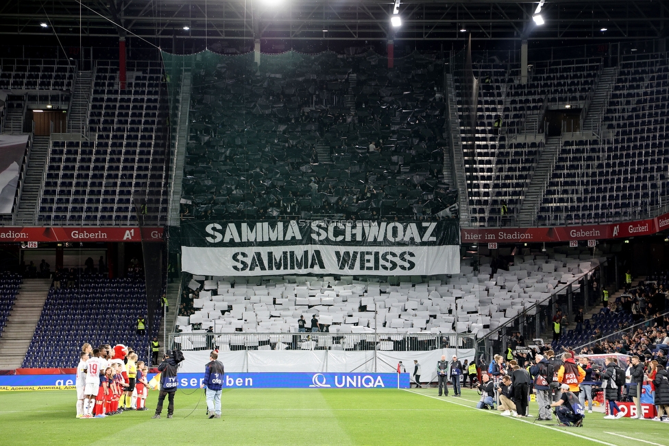 Salzburg - Sturm Graz
OEFB Cup, Halbfinale, FC RB Salzburg - SK Sturm Graz, Stadion Wals-Siezenheim, 04.04.2024. 

Foto zeigt Fans von Sturm mit einer Choreografie
