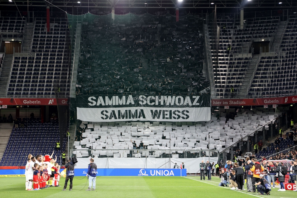 Salzburg - Sturm Graz
OEFB Cup, Halbfinale, FC RB Salzburg - SK Sturm Graz, Stadion Wals-Siezenheim, 04.04.2024. 

Foto zeigt Fans von Sturm mit einer Choreografie
