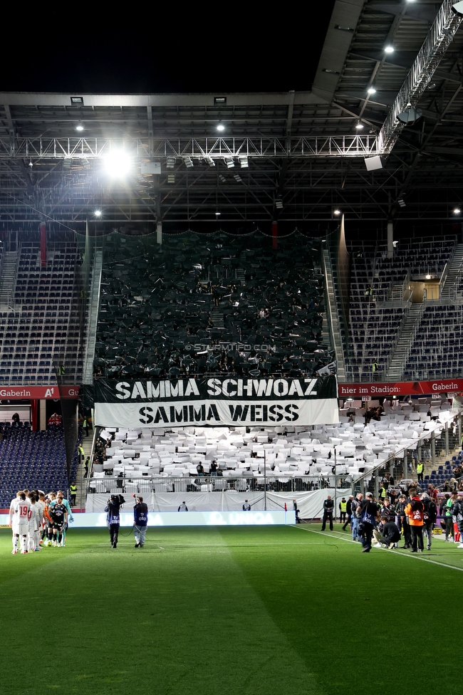 Salzburg - Sturm Graz
OEFB Cup, Halbfinale, FC RB Salzburg - SK Sturm Graz, Stadion Wals-Siezenheim, 04.04.2024. 

Foto zeigt Fans von Sturm mit einer Choreografie
