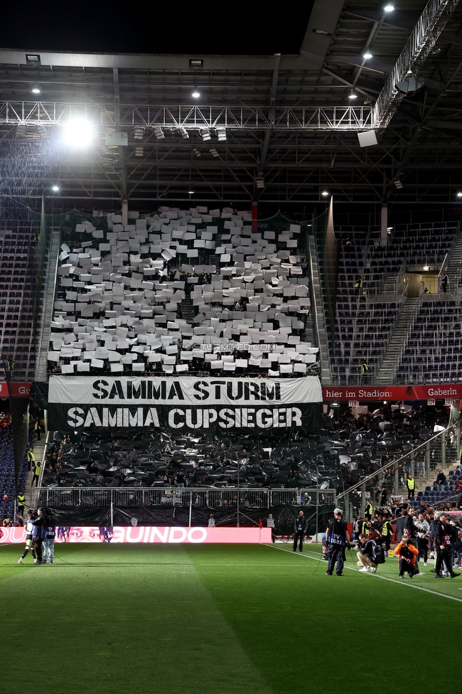 Salzburg - Sturm Graz
OEFB Cup, Halbfinale, FC RB Salzburg - SK Sturm Graz, Stadion Wals-Siezenheim, 04.04.2024. 

Foto zeigt Fans von Sturm mit einer Choreografie
