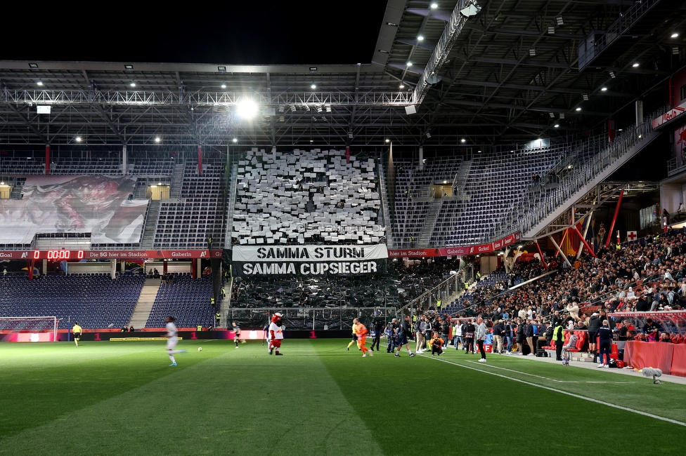 Salzburg - Sturm Graz
OEFB Cup, Halbfinale, FC RB Salzburg - SK Sturm Graz, Stadion Wals-Siezenheim, 04.04.2024. 

Foto zeigt Fans von Sturm mit einer Choreografie
