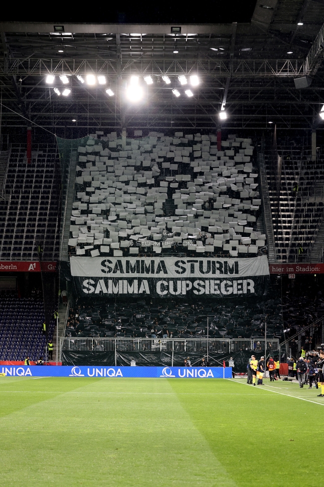 Salzburg - Sturm Graz
OEFB Cup, Halbfinale, FC RB Salzburg - SK Sturm Graz, Stadion Wals-Siezenheim, 04.04.2024. 

Foto zeigt Fans von Sturm mit einer Choreografie
