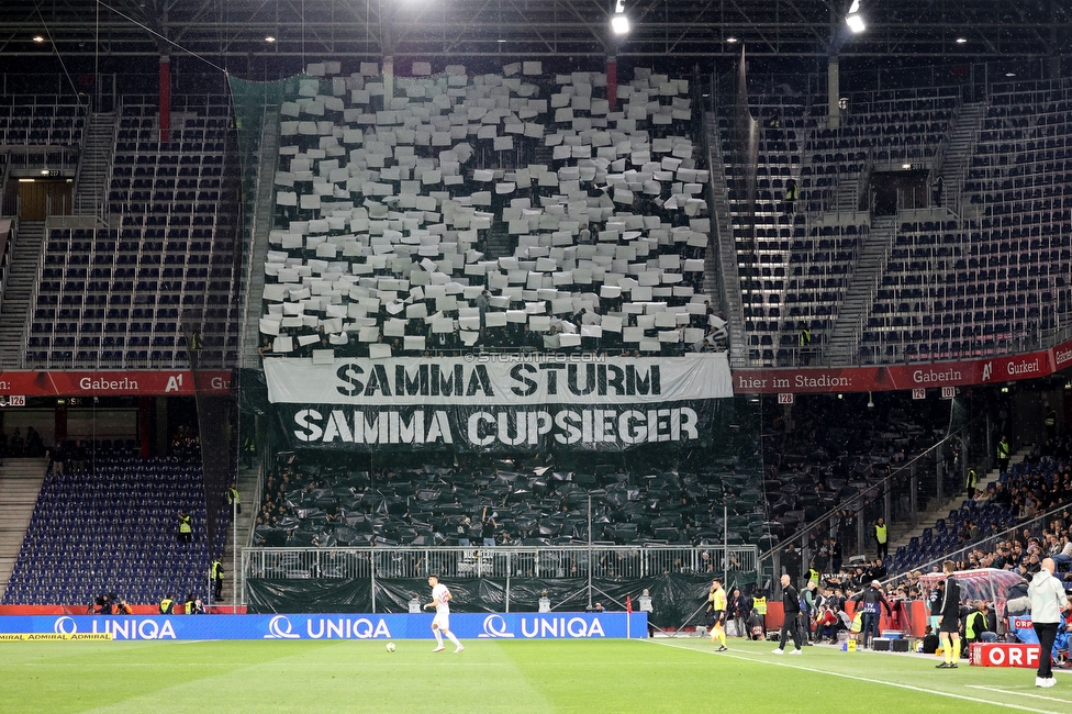 Salzburg - Sturm Graz
OEFB Cup, Halbfinale, FC RB Salzburg - SK Sturm Graz, Stadion Wals-Siezenheim, 04.04.2024. 

Foto zeigt Fans von Sturm mit einer Choreografie
