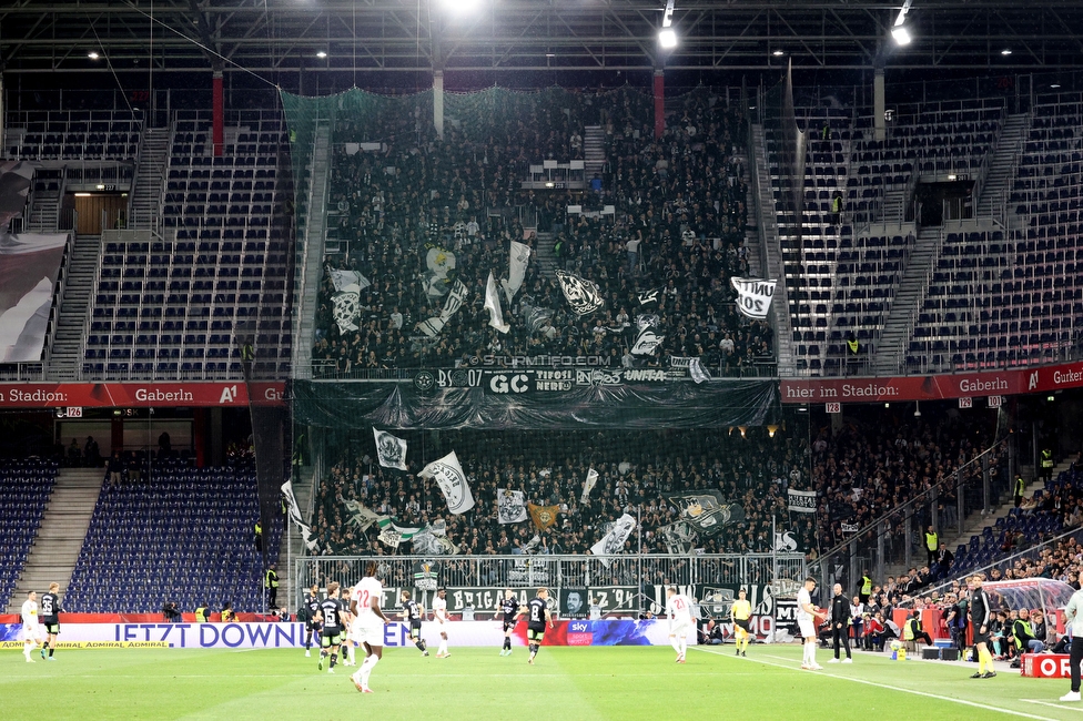 Salzburg - Sturm Graz
OEFB Cup, Halbfinale, FC RB Salzburg - SK Sturm Graz, Stadion Wals-Siezenheim, 04.04.2024. 

Foto zeigt Fans von Sturm
