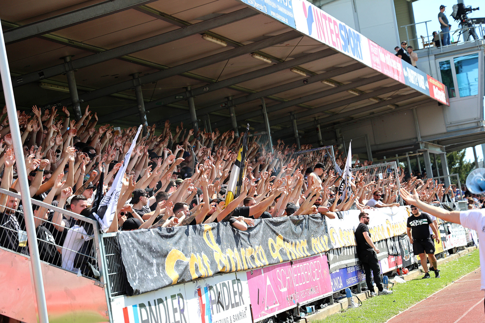 Hartberg - Sturm Graz
Oesterreichische Fussball Bundesliga, 26. Runde, TSV Hartberg - SK Sturm Graz,  PROfertil ARENA Hartberg, 14.04.2024. 

Foto zeigt Fans von Sturm
